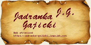 Jadranka Gajicki vizit kartica